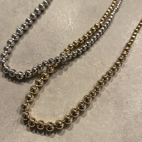 2302NC0180 / Big & small metal ball necklace (Gold)