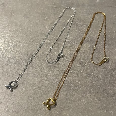 2502NC0288 / Twist mini heart Necklace（Gold）