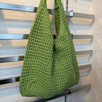 2606BG053(S) / Crochet Mesh Tote Bag (Green)