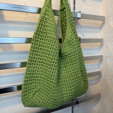 2606BG053(S) / Crochet Mesh Tote Bag (Green)