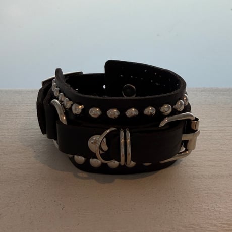 2606BR0139 / Leather Studs Bracelet（Black）