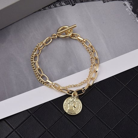 Coin Chine Combination  Bracelet（Gold）/ BR-050