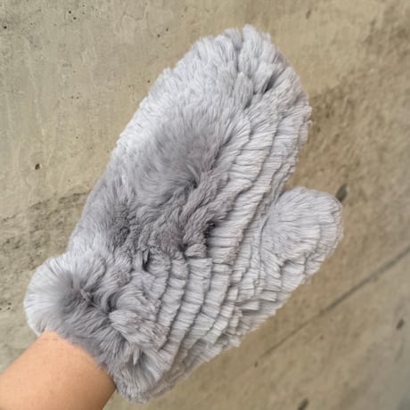 2411GS015(S)/ Fur mitten gloves (Gray)