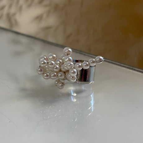 2403EC011 / Irregular pearl Ear Cuff（Silver）