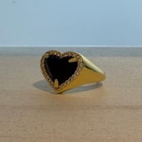 2605RG0796 / Black Heart stone ring（Gold）