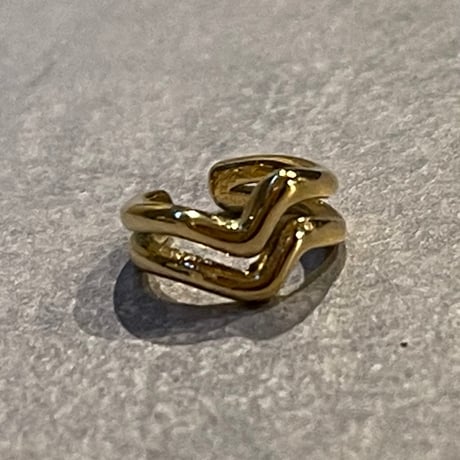 2502EC018 / Double line wave mini Ear Cuff（Gold）