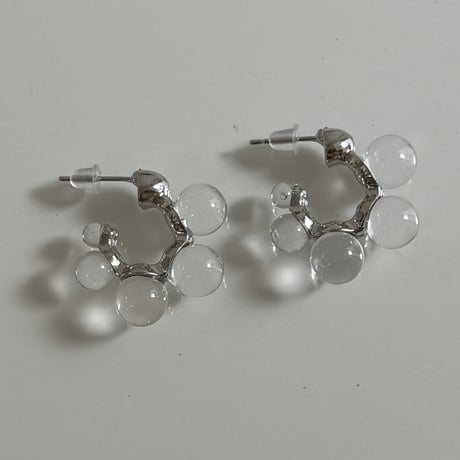 2603PR0839 / Clear ball hoop design pierce（Silver/Clear）
