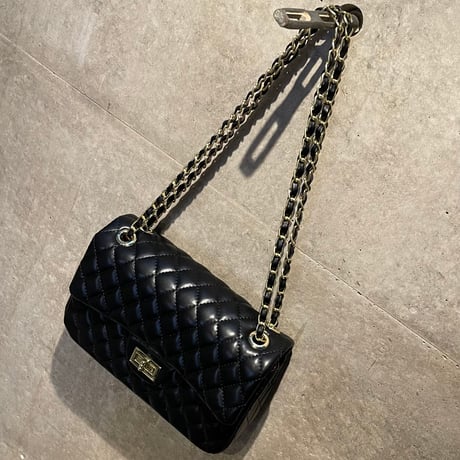 2502BG023(S) / 2Way Chain Quilting Shoulder Bag（Black）