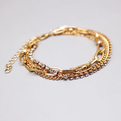 quadruple design Chain Bracelet（Gold）/ 2111_BR0125