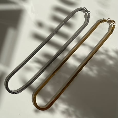 2503NC0292/ Herringbone chain Necklace / W4mmL40cm（Gold）