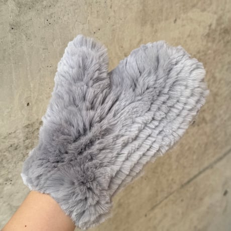 2411GS015(S)/ Fur mitten gloves (Gray)