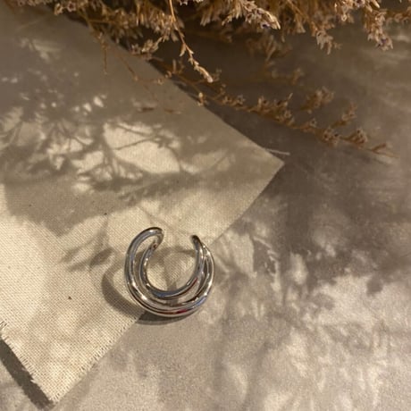 EC104 / Double line curve  Earcuff(Silver)
