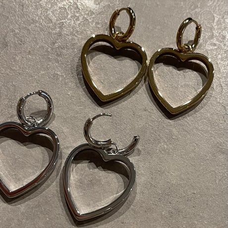 2502PR0747 / Heart motif hoop Pierce（Silver）