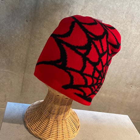 2609HW077(S)  / Spiderweb Knit beanie Cap（Red）