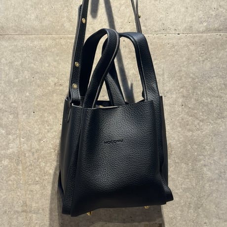 2509BG040(S) / Fake leather 2way sholder bag (Black)