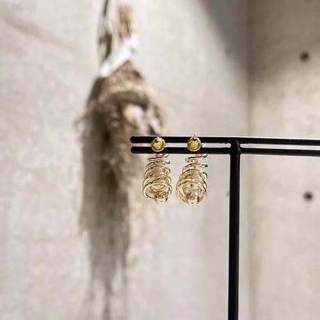 Spiral metal mini ball pierce（Gold）/ 2210_PR0523