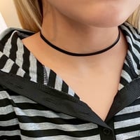 2503NC0330／ simple fakeleather choker（Black)