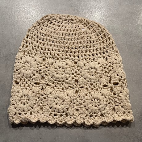 2506HW0093(S) / Crochet lace knit cap（Ivory）