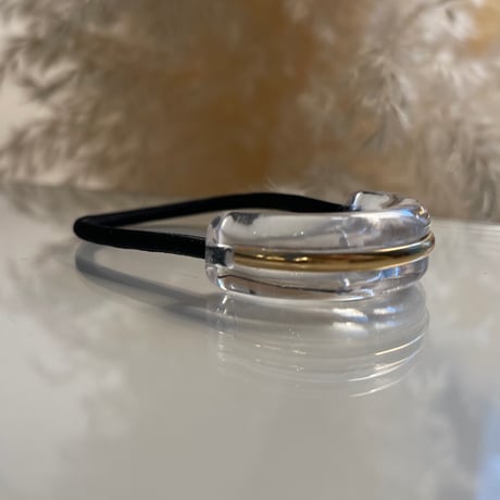 2403HA0075 /  Clear metal line Hair tie（Gold）