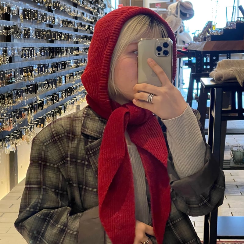 小物 THE EDOONI hoodie muffler RED THE EDOONI hoodie muffler RED - メルカリ