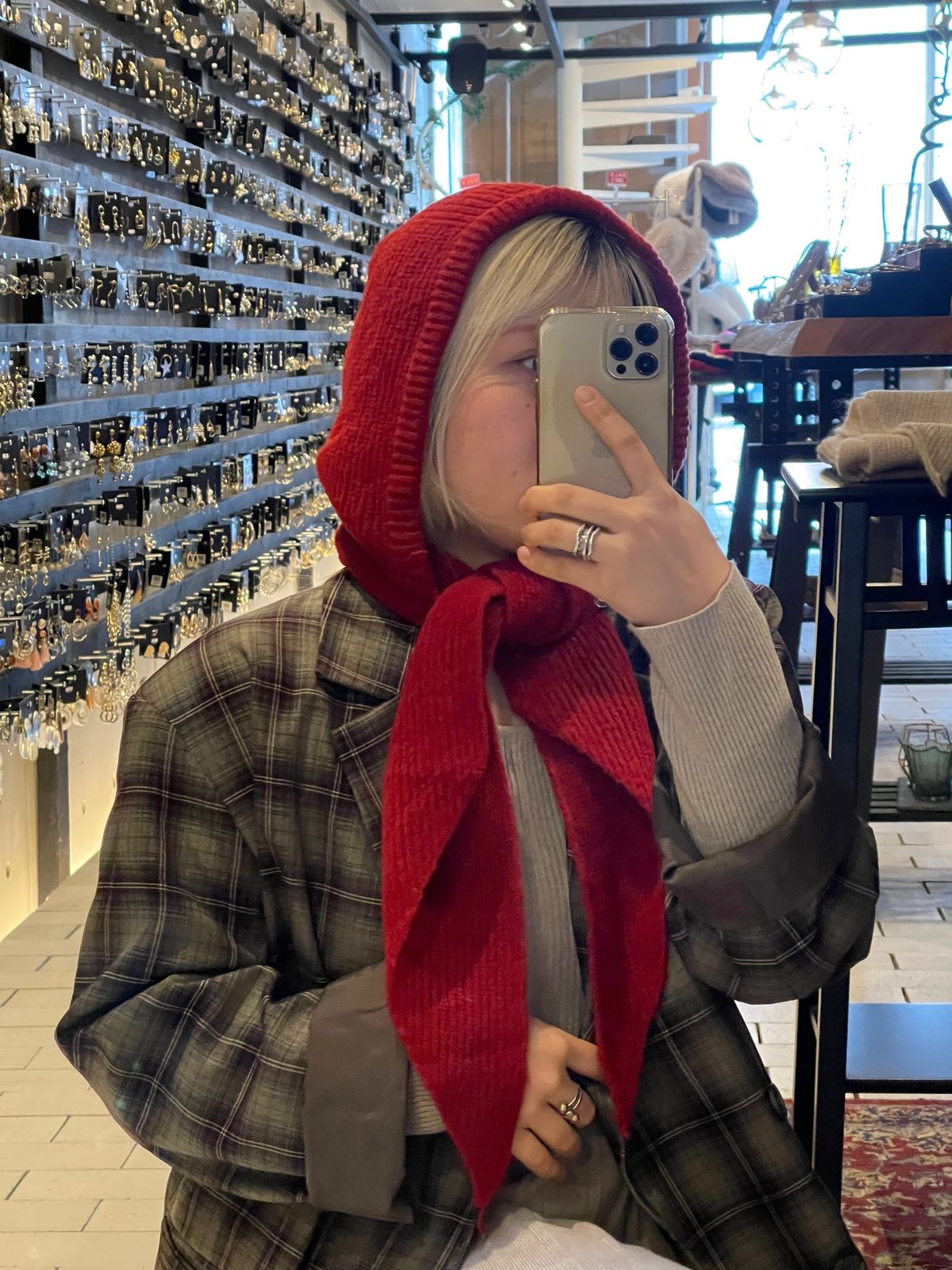 2512HW056(S)/ Hoodie muffler（Red） | Calinouu On