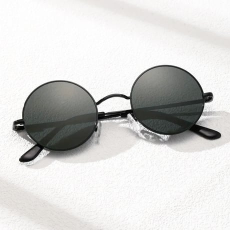 【 Select 】Retro Metal Frame Over Circle Sunglasses (Gold×Smoke)