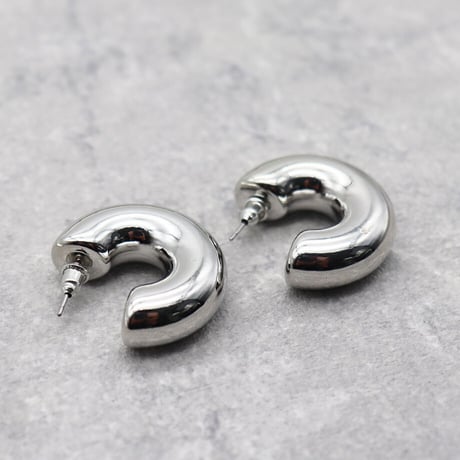 2102-PR009 / Metal Hoop Simple Pierce（SLV / S / 3cm）