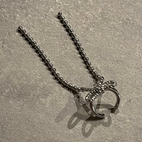 2502EC016 / Mini ribbon chain Ear Cuff（Silver）
