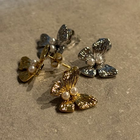 2503PR0768 / mini butterfly  pearl Pierce（Silver）