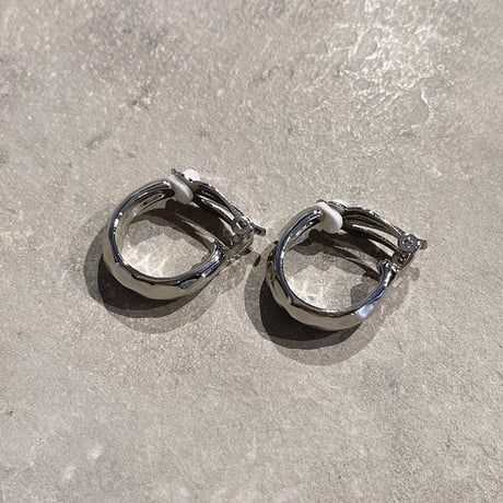 Round craft hoop Earring（Silver）/ 2210_ER0119