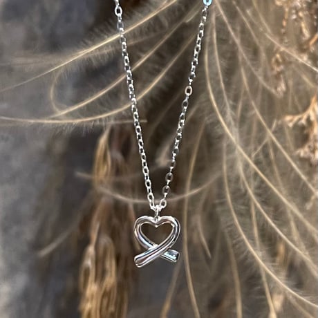 2502NC0288 / Twist mini heart Necklace（Silver）