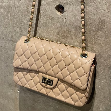 2502BG023(S) / 2Way Chain Quilting Shoulder Bag（Beige）