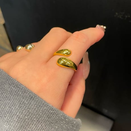 2402RG0392 / Cross drop ring （S / Gold）