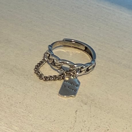 2604RG0763 / Text charm ring（Silver）
