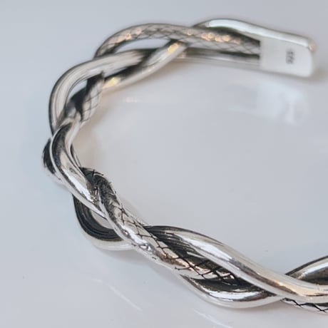 【Select】IM25AC_BRL013 / Braided Bangle #2 （Silver）