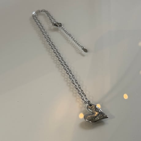 2603NC0382 / Craft Heart plate chain Necklace（Silver）