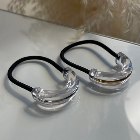 2403HA0075 /  Clear metal line Hair tie（Gold）