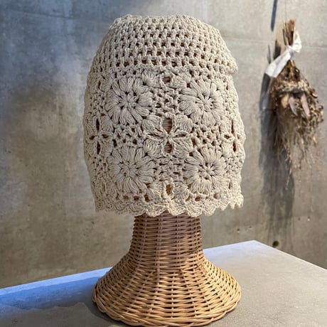 2506HW0093(S) / Crochet lace knit cap（Ivory）