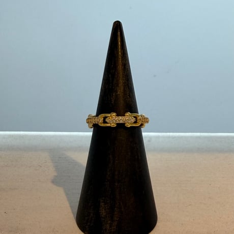 2606RG0804 / Shine Splice Geometric Hollow Chain ring（Gold）