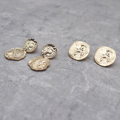 Vintage Disco Coin Minimalist Earrings（GLD） / 2102_ER102