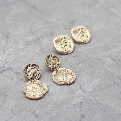 Vintage Disco Coin Minimalist Earrings（GLD） / 2102_ER102