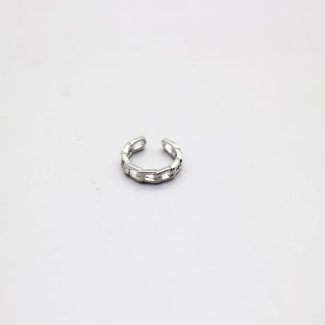 Metal Chain Oval Small  Earcuff （Silver） / EC074