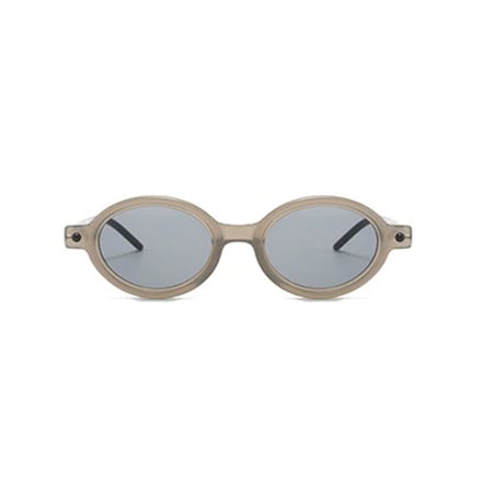 【 Select 】 Oval Double Color Vintage Sunglasses (Gel Grey)