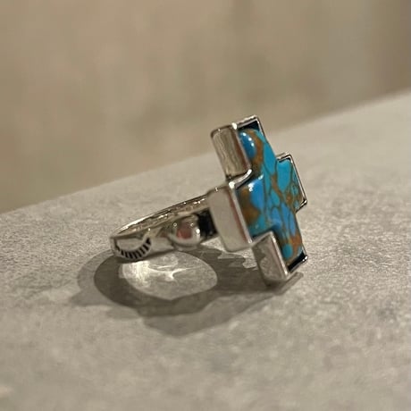 2511RG0701 / Cross turquoise ring（Silver）