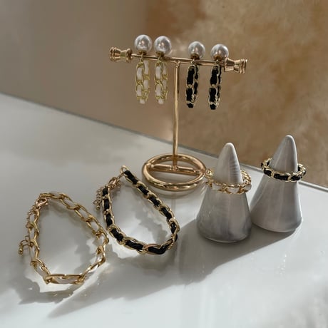 23AWBR013 / Chain combination Design Bracelet（Black）