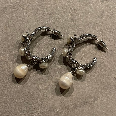 2411PR0733 / Craft hoop pearl Pierce（Silver）