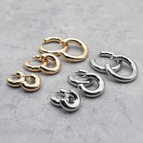 2102-PR007 / Metal Hoop Simple Pierce（GLD / L / 5cm）