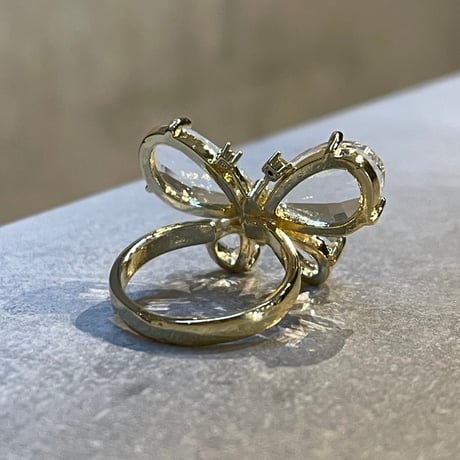 2601RG0728 / Clear butterfly motif ring（Gold）
