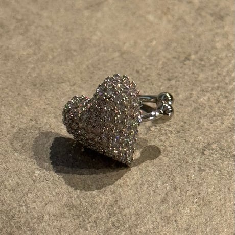 2504EC021 /  mirror ball heart Ear Cuff（Silver）