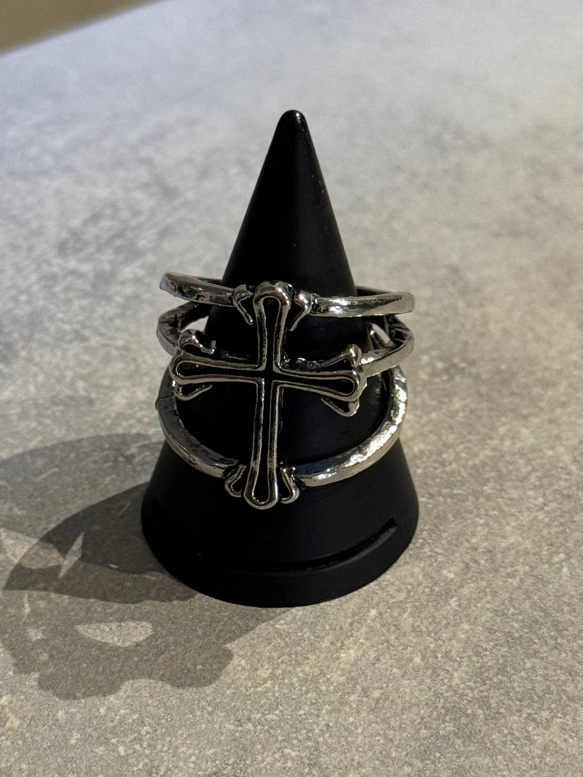 2508RG0674 /Vintage Cross Metal ring（Silver） |